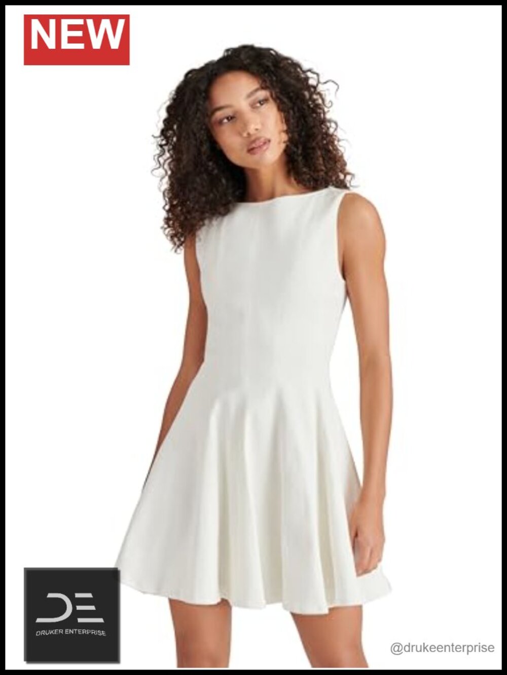 Women's A-line Boat Neck Sleeveless Backless Mini Dress